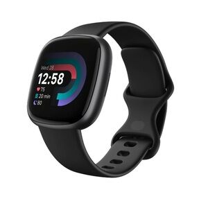 Fitbit Versa 4 Smartwatch Fitness Watch - Graphite Aluminum Black Band